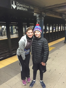 Hollianne and JT preparing to leave for the NYC marathon starting line...November 2, 2014.